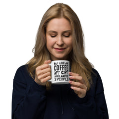 Coffee and Cats White glossy mug